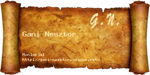 Gani Nesztor névjegykártya